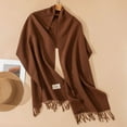 thumbnail image 3 of SWSMCLT Women's Fall Shawl Warm Scarf Thick Family Cozy Pashmina Spring Fringe Soft Convertible Classic Chocolate One Size, 3 of 5