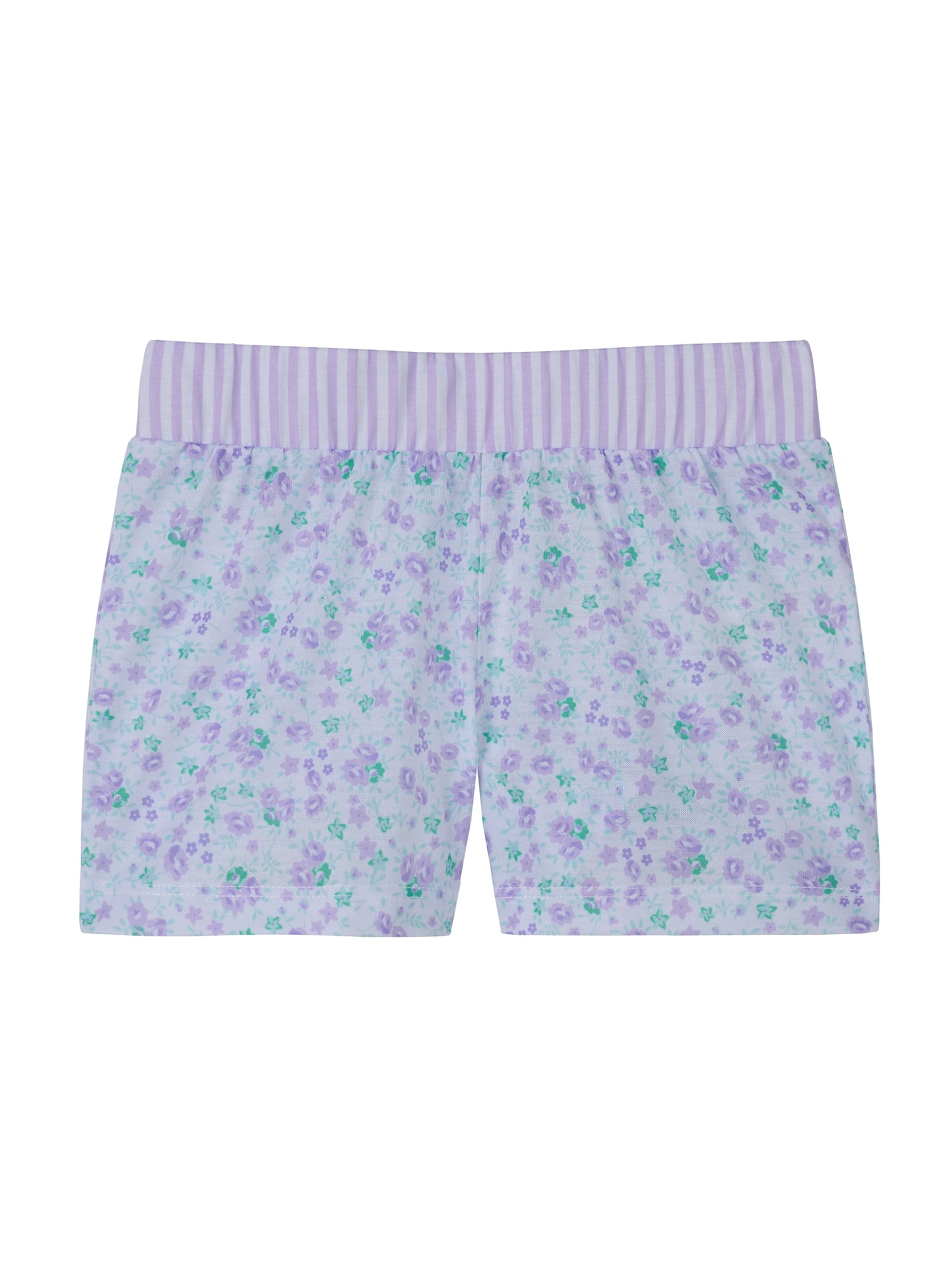Wonder Nation Girls Tank, Short Sleeve Top, Sleep Shorts and Sleep Pant Pajama Set, 4-Piece, Sizes 4-18