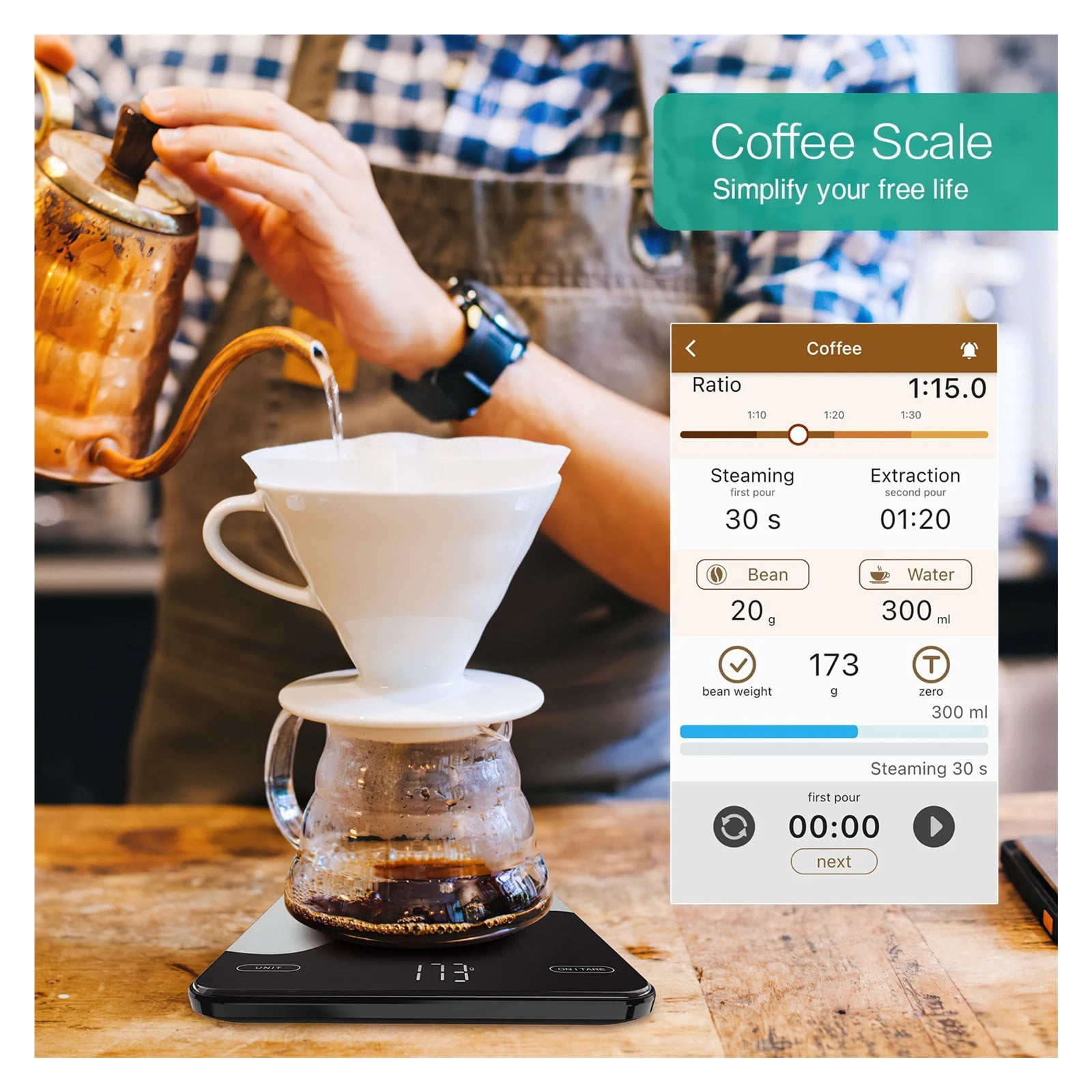 Digital Food Scale 10kg Smart Kitchen Scales With Nutrition Calculator APP Rechargeable Gram Scale For Weight Loss Baking Scales ,Simple Operation