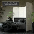thumbnail image 3 of Red Lantern 6 ft. Tall Diamond Weave Fiber Room Divider - White - 4 Panel, 3 of 6
