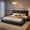 Black, variant on melmine Cloud Bed Frame Queen with Rounded Corner Boucle Platform Bed Frame with Upholstered Headboard,Easy Assembly,Black