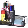 thumbnail image 1 of Portalápices negro, accesorios de suministros de oficina de malla Caddy con soporte para notas adhesivas, organizador de escritorio para el hogar, la oficina y la escuela Xemadio LH-0236, 1 of 7