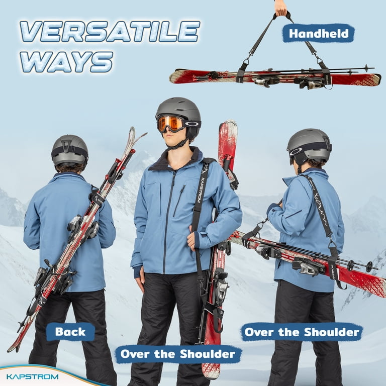 cross country ski and pole carrier Volk Strap - 2 Sets per Pack - Skiing Accessory for Easy Transportation of Your Ski Gear Conveniently transport your skis and poles to the slopes Cross Country Skis and Poles
