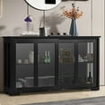 thumbnail image 3 of Dinaza Buffet Table 42inch Kitchen Storage Cupboard Dining Room Storage Cabinet with Glass Door Sideboard, 3 of 9
