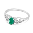 thumbnail image 3 of 14k White Gold Oval Emerald And Diamond Ring, 3 of 6