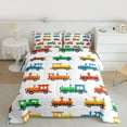 thumbnail image 2 of Homewish Multicolor Cartoon Train Bedding Comforter Set,Transportation Theme Twin Comforter Sets,Orange White Green Bedding Set For Boys,Breathable Home Decor Reversible,2pcs, 2 of 8