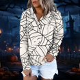thumbnail image 2 of HKEJIAOI Halloween Hoodies for Femmes Manches Longues Col Rond Imprimé Graphique Moderne Halloween Célébration Esthétique Femmes Blanc, 2 of 6