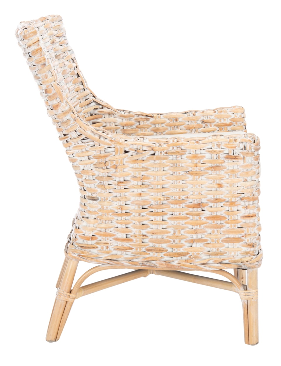 SAFAVIEH Cristen Rattan Parson Chair w/ Cushion, Natural White