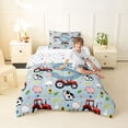 thumbnail image 4 of Catabedysis Red Cartoon Tractor Twin Comforter Sets For Boys,Farm Theme Personalized Letter S Bedding Set,Colorful Stars Reversible,2-Piece,1 Comforter and 1 Pillowcase, 4 of 7