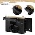 thumbnail image 2 of Black & Natural Wine Bar Cabinet with Power Outlet - 47" Server, 2 of 8
