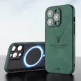 thumbnail image 2 of Vintage Lamb Skin Leather Deer Case For iPhone 15 14 13 12 11 Pro Max 15Pro 14Pro 13Pro Full Cover For Magsafe Wireless Charging, 2 of 7
