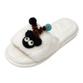 thumbnail image 2 of Willtoo Womens Cute Cartoon Open Toe Fuzzy Slippers Fluffy Plush Indoor House Slides Cozy Warm Non Slip Soft Sole Casual Home Slippers, 2 of 5