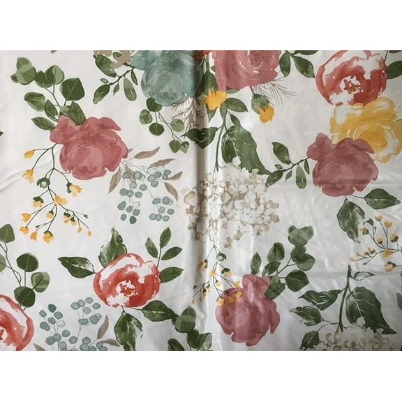 Rose Floral and Berry Vinyl Flannel Backed Tablecloth (52" x 70" Oblong)