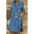 thumbnail image 2 of utcoco casual loose women's long sleeve denim shirt dress, 2 of 3