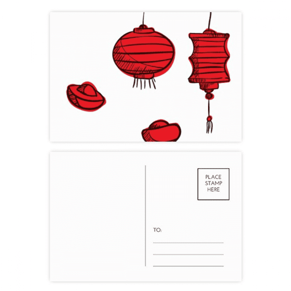 red s chinese year of the rooster postcard set birthday mailing thanks greeting card