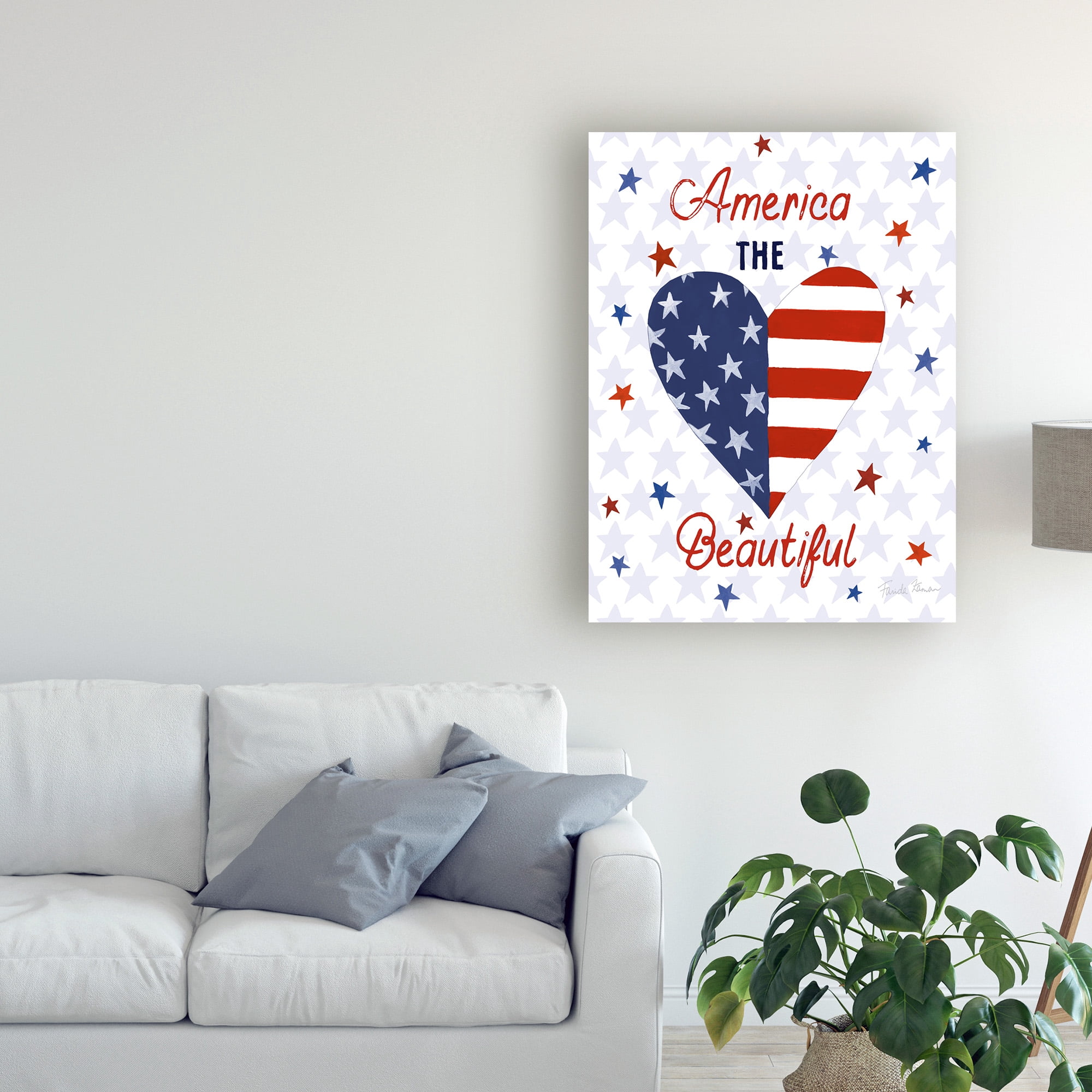 Trademark Fine Art 'America The Beautiful II Flag' Canvas Art by Farida Zaman