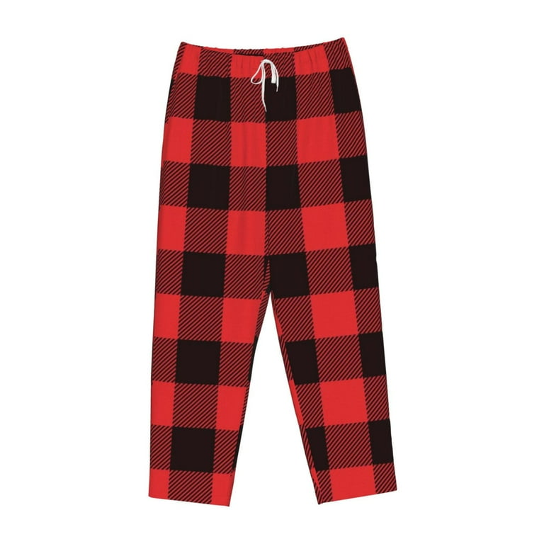 Bingfone Pajamas For Women Buffalo Plaid Red Black Pajama Pants With Pockets Large Walmart