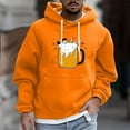 thumbnail image 2 of Txeol Party Hoodie for Men Long Sleeve Oversized Sweatshirts with Pocket Festival Print Drawstring Pullover,Orange,XL, 2 of 6