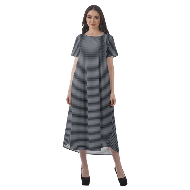 Moomaya Tunique à Manches Courtes pour Femmes, Robes de Cocktail en Coton Flex Imprimées