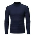 thumbnail image 2 of UVEASISHA Long Sleeve Tops for Men Casual Half Turtleneck Undershirt Slim Fit Stretch Gym Workout Tshirt Navy XL, 2 of 6