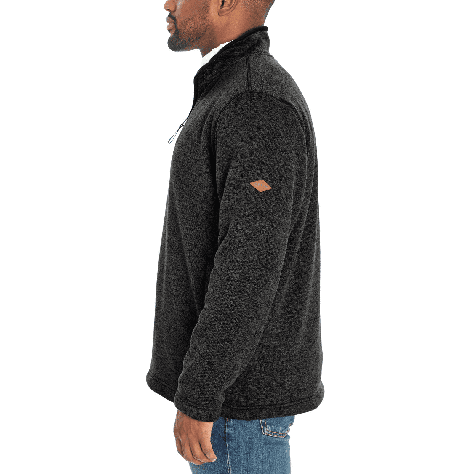 Orvis Men's Brighton Fleece Sharpa Lined Quarter Zip Pullover, Heather  Black L - Walmart.com