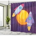 thumbnail image 4 of Ambesonne Universe Shower Curtain, Rocket Spaceship Galactic, 69"Wx70"L, Purple and Multicolor, 4 of 4