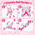thumbnail image 2 of JoyStone 3-in-1 Baby Doll Stroller Set with 12" Talking Doll, Foldable Stroller, High Chair, Doll Bed, 2 Storage Bags & Feeding Accessories, Doll Care Nursery Playset for Kids, 2 of 8