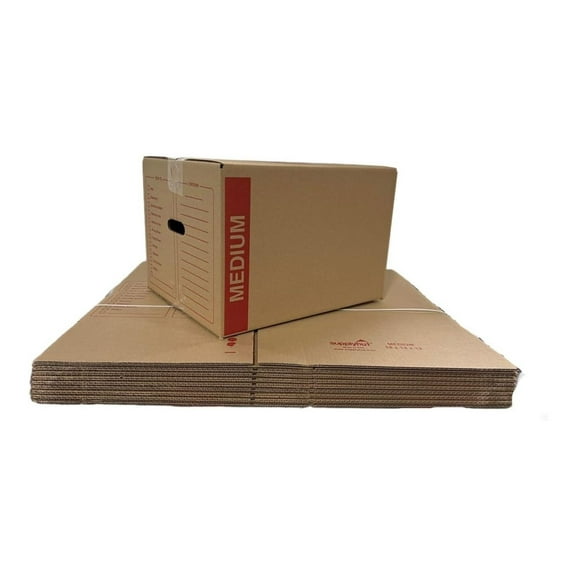 25 - Pack Medium Cardboard Moving Boxes 18x14x12 32 ECT With Handles