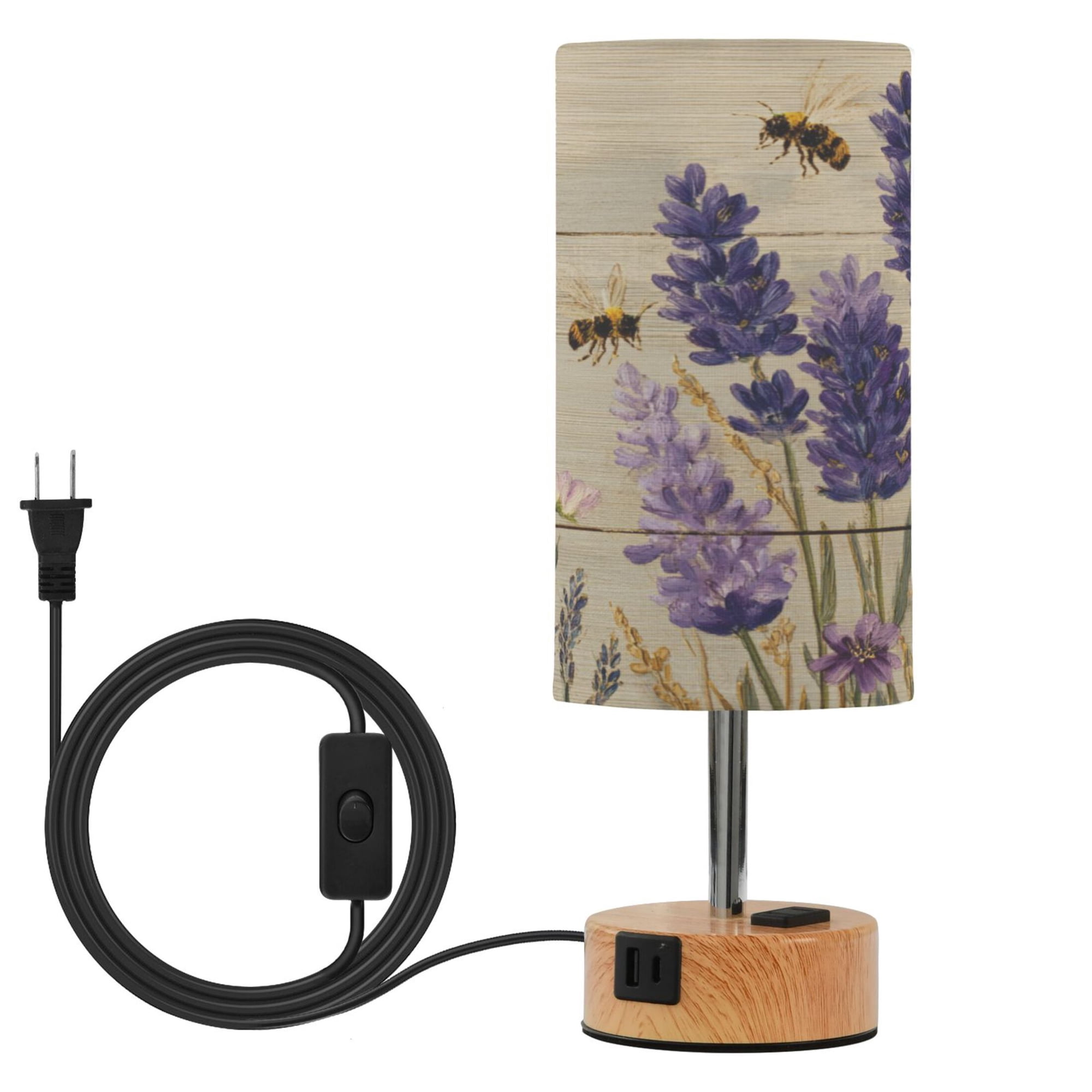 Touch Control Table Lamp with LED Bulb Bedside Lamp for Bedroom Living Room Lavender Sea