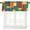 Toy-2, variant on Building Blocks Valance Curtain Themed Digital Design Toy Dotted Matching Rectangles Print Rod Pocket Valance Window Treatments Short Curtains for Kitchen Living Room Decor 54x18inch