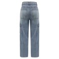 thumbnail image 5 of Women's High Waisted Wide Leg Jeans, Retro Style Slimming Denim Pants with Cargo Pockets, Casual Loose Fit Stretch Jeans for Daily Wear, Comfortable Cotton Blend Vintage Inspired Jeans Light Blue, 5 of 6