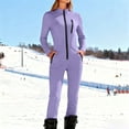 thumbnail image 1 of Yourumao Combinaisons de Ski pour Femmes Fermeture Éclair devant Col Montant Manches Longues une Pièce Combinaisons de Ski Sports de Plein Air Combinaison de Neige Extensible, 1 of 9