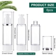 thumbnail image 2 of 6 Pack 2.7oz/80ml Airless Pump Bottles Vacuum Cosmetic Travel Container Refillable Cosmetic Bottles for Lotion Shampoo Essential Oil Other Beauty Product White, 2 of 9