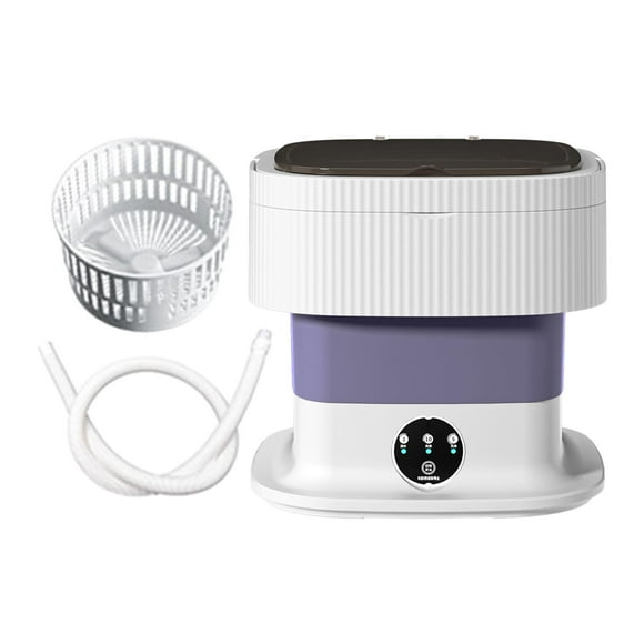 Mini lavadora plegable que ahorra tiempo, fácil de operar, capacidad de 10 litros, 3 velocidades, práctico plegado con cesta de drenaje para viajar, a 40W Violeta mayimx mini lavadora
