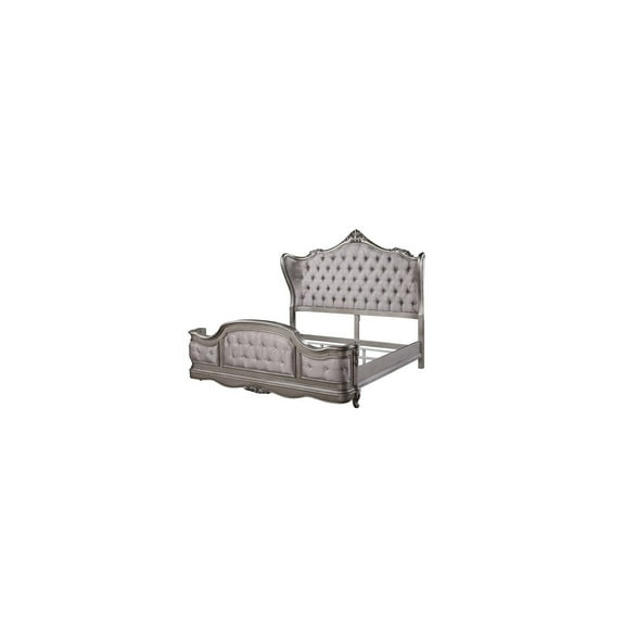 HomeStock Global Glam King BED, Antique Platinum Finish