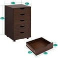 thumbnail image 2 of PetFurnishn Home Wooden Office File Cabinets for Home Office, Lateral File Cabinet, Mobile Storage Cabinet Filing Storage Drawer Espresso/5 Drawer, 2 of 19