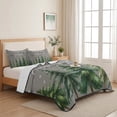 thumbnail image 5 of Quilts Queen Size Bedding Set, Green Christmas Tree Lightweight Quilted Comforter, Xmas Trees Snowflake Grey Soft Reversible Bedspread Coverlet with Pillow Covers for All Season, 90" x 96", 5 of 9