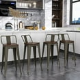 thumbnail image 2 of Andeworld Furniture Swivel Metal Bar Stools Kitchen Counter Height Stools Industrial Barstools Set of 4 (Swivel 30 inch,Rusty Wooden), 2 of 7