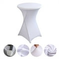 thumbnail image 2 of 80cm Round Stretch Tablecloth Table Cloth for Banquet Wedding Cocktail Tables, 2 of 7