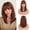 Auburn, variant on Copper Red Shoulder Length Straight Synthetic Bob Wig with Bangs for Daily and Party Use