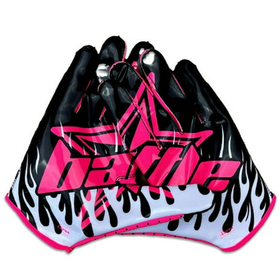 Battle Sports Youth "Astro" Doom Speed Receiver Football Glove - Black/Pink - Small