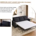 thumbnail image 6 of JERFIT Modern Sleeper Sofa Bed with Memory Foam Mattress, Queen Size Pull Out Couch for Small Spaces, Convertible 3 Seater Sectional Sofa, Dark Gray Linen Upholstery, 6 of 10