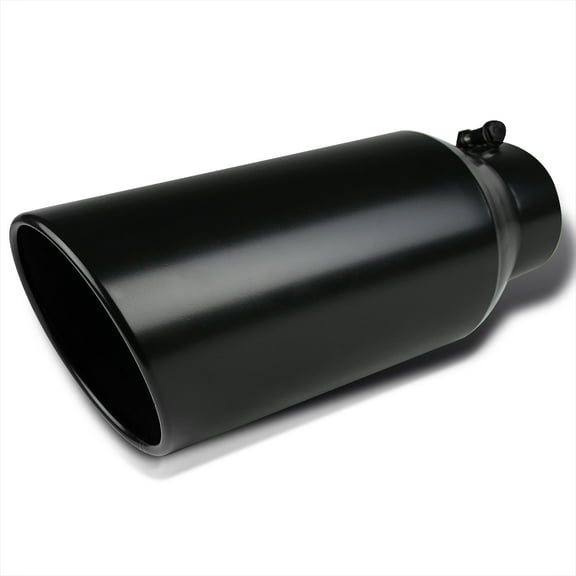 Spec-D Tuning 4"Inlet/6" Outlet Black Stainless Steel Truck Bolt-On Exhaust Muffler Tip