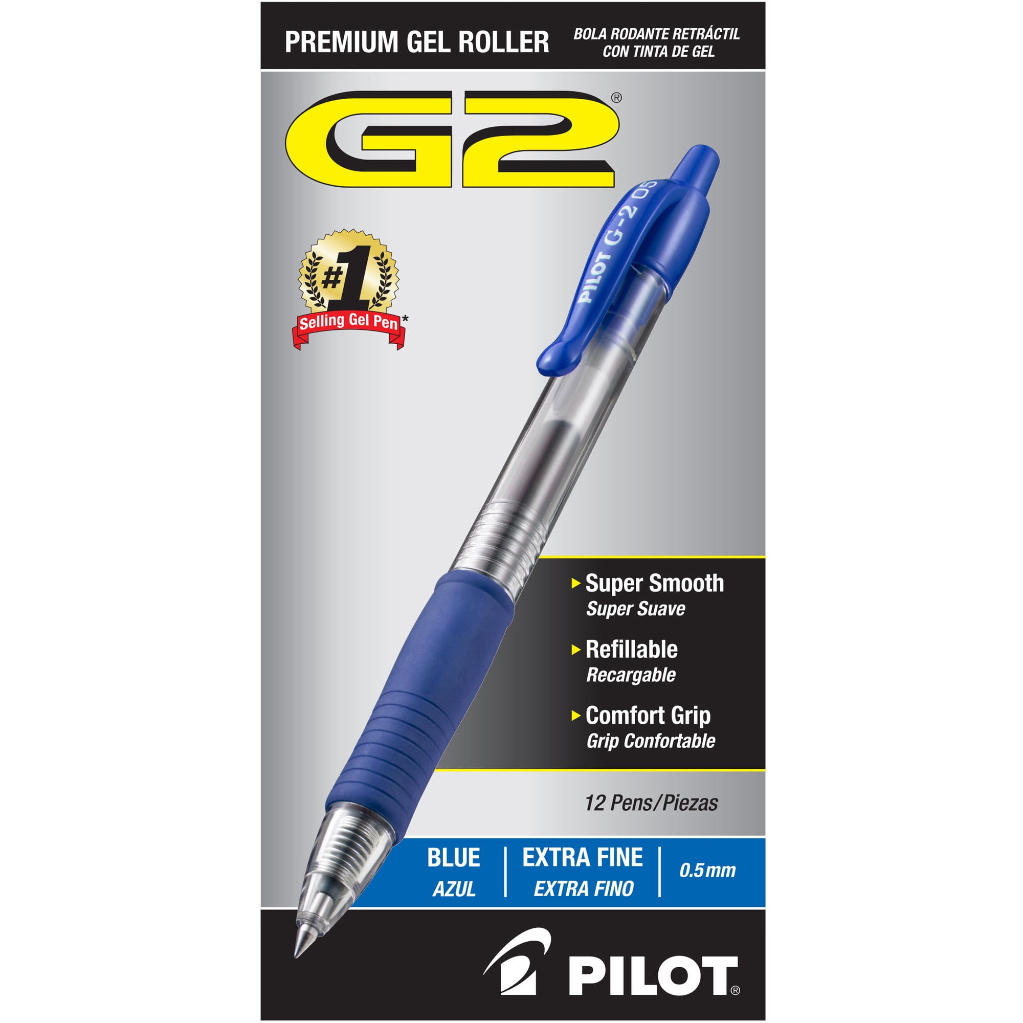 .38 Pilot G2 Retractable Premium Gel Ink Roller Ball Pens Ultra Fine Dozen 