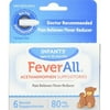 FeverAll Infants Acetaminophen Suppositories 6 Rectal Suppositories 80mg each (Pack of 6)