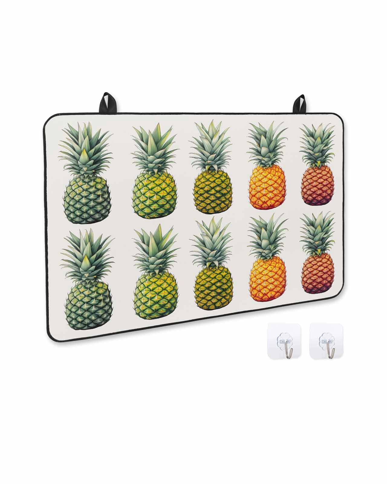 nqOlkjepod Large Induction Cooktop Protector Mat 24"x21", Gradient Pineapple Stove Top Covers for Electric Stove, Watercolor Modern Fruit Decorative Stove Burner Cover Mats, Glass Top Stove Cover