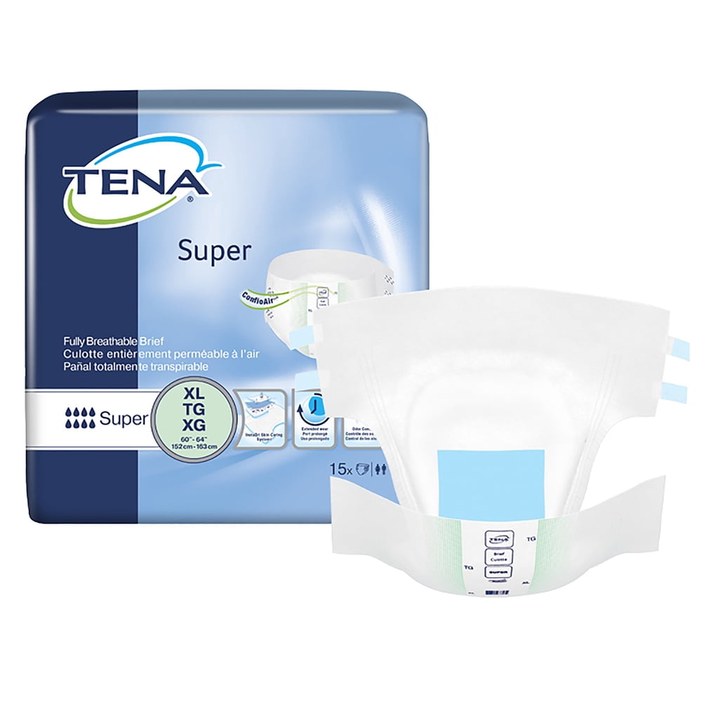 TENA Super Heavy Absorbency Adult Incontinence Overnight Brief, X-Large ...