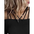 thumbnail image 4 of FASHIONWT Sexy Street Style One Shoulder Strap Trumpet Sleeve Solid Color T-Shirt For Women, 4 of 4
