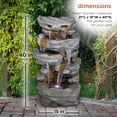 thumbnail image 4 of Alpine Corporation 39-inch Cascading Stone Wall Fountain with Cool White LED Lights, 4 of 10