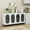 8#White, variant on DUOSONG 24.8''Glass Door Vintage Double Door Wall Cabinet With Three Tiers Of Storage With Towel Rack,For Bathroom, Kitchen,,Dining Room,,Original Wood Color Natural Glass Dining Servers, Sideboards